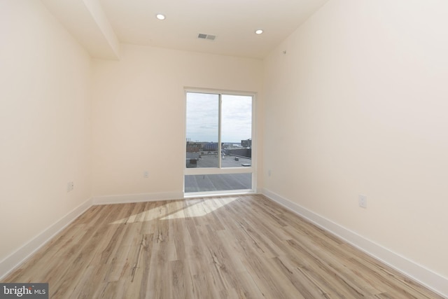 empty room featuring light wood-type flooring