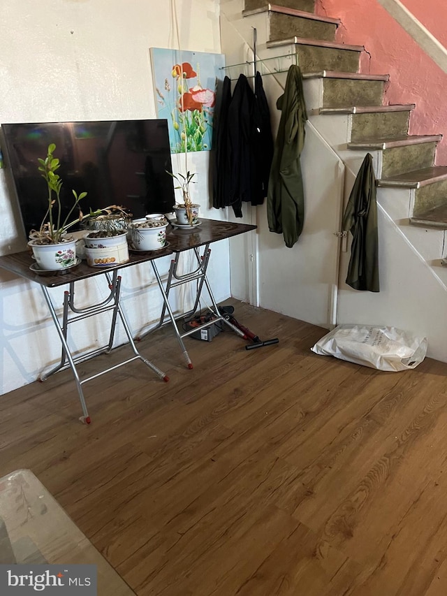 interior space featuring wood-type flooring