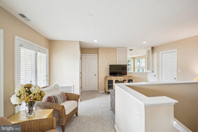 39281 Piney Dr Unit 55115, Bethany Beach, DE 19930 - interior space with visible vents, recessed lighting, baseboards, and light carpet