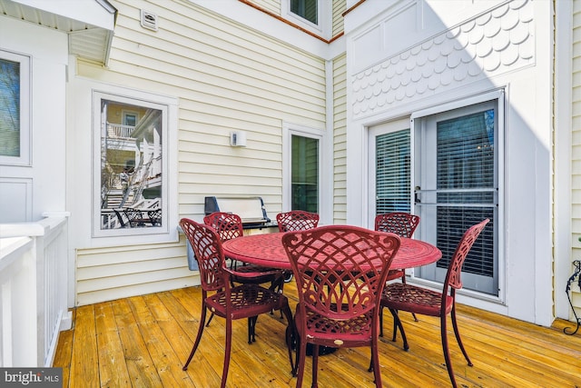 39281 Piney Dr Unit 55115, Bethany Beach, DE 19930 - wooden deck with outdoor dining area