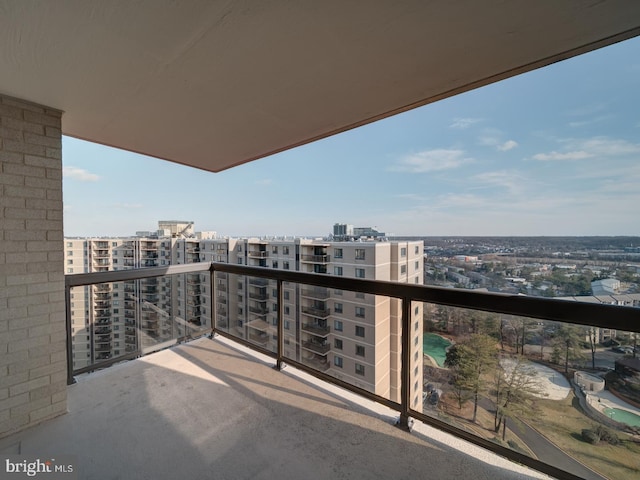 balcony featuring a city view