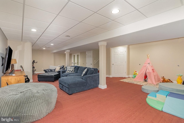 playroom featuring carpet flooring