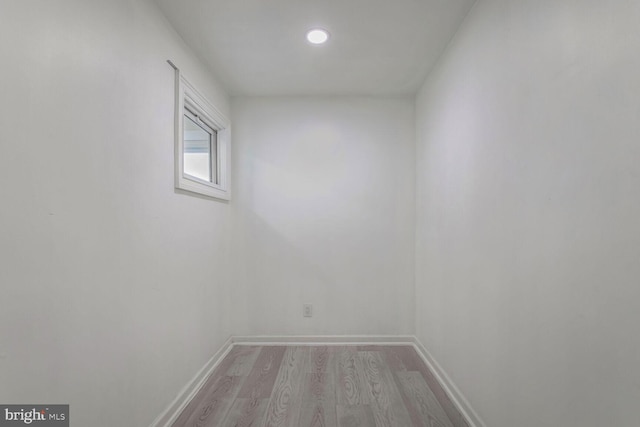 spare room with light wood-type flooring