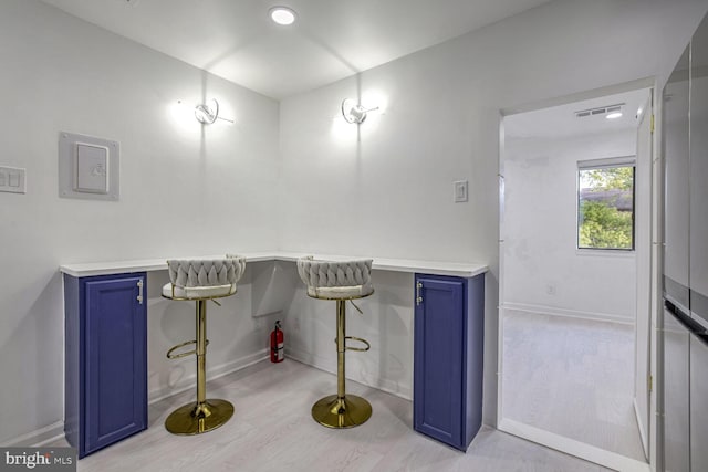 bathroom with wood-type flooring