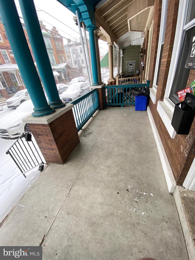 view of patio featuring covered porch