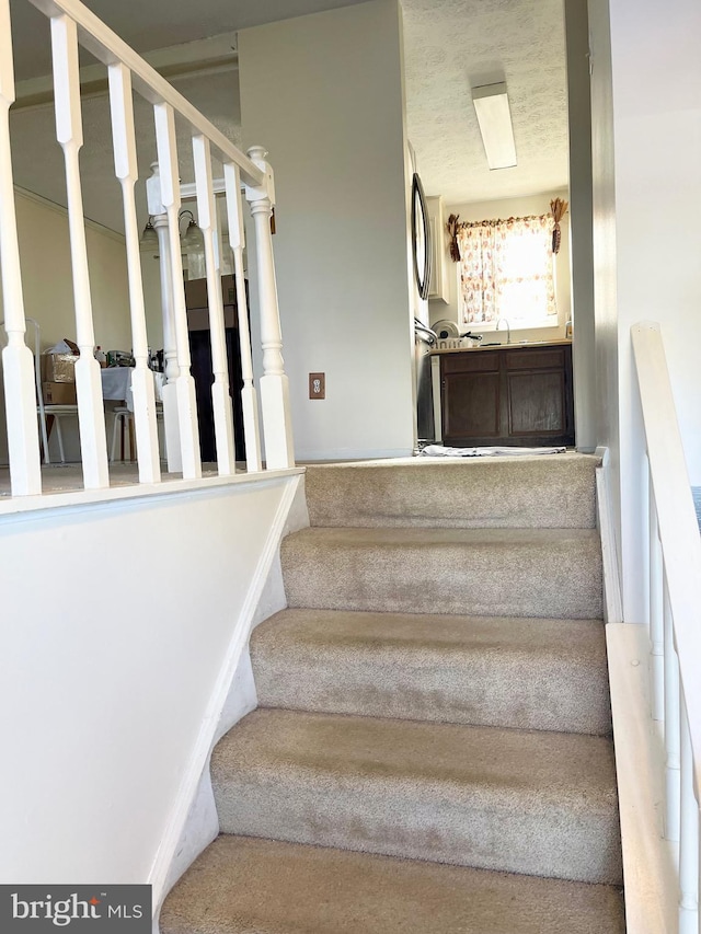 stairway with sink