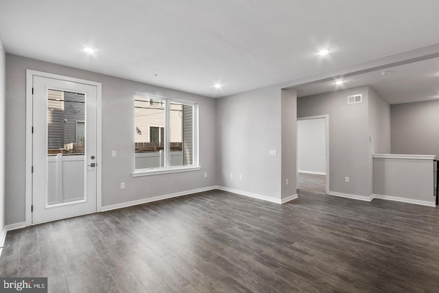 interior space featuring dark hardwood / wood-style flooring