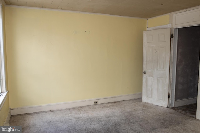 unfurnished room featuring light colored carpet