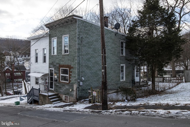 view of snowy exterior