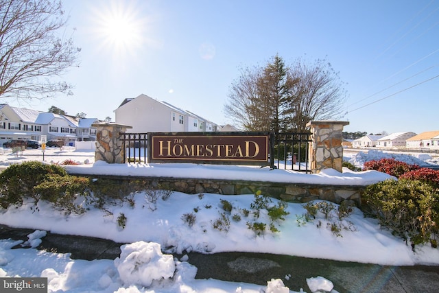 view of community sign