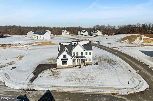 view of snowy aerial view