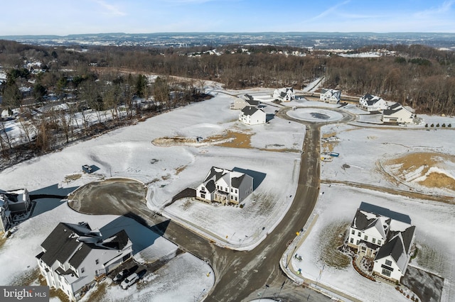 view of snowy aerial view