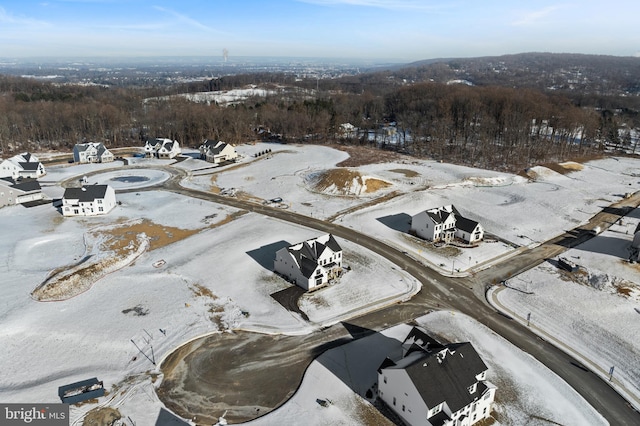 view of snowy aerial view