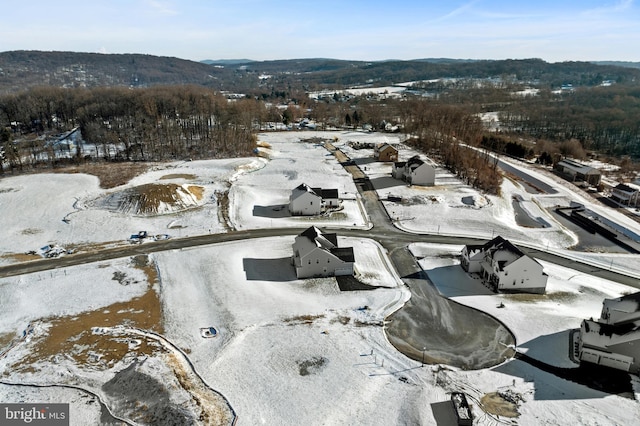 view of snowy aerial view