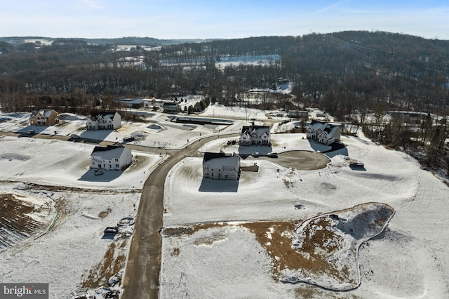 view of snowy aerial view