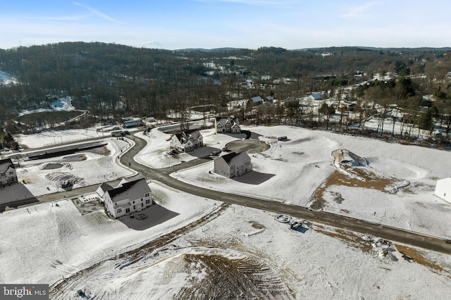 view of snowy aerial view