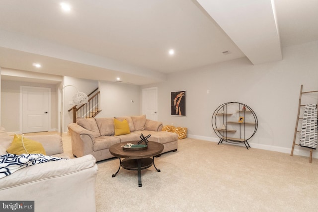 view of carpeted living room