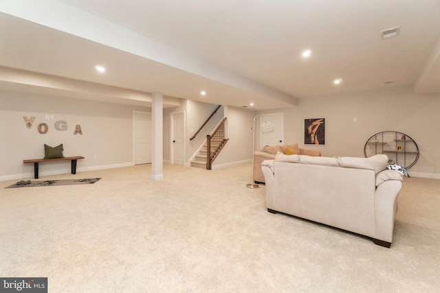 view of carpeted living room