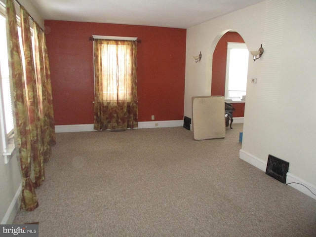 carpeted spare room with a healthy amount of sunlight