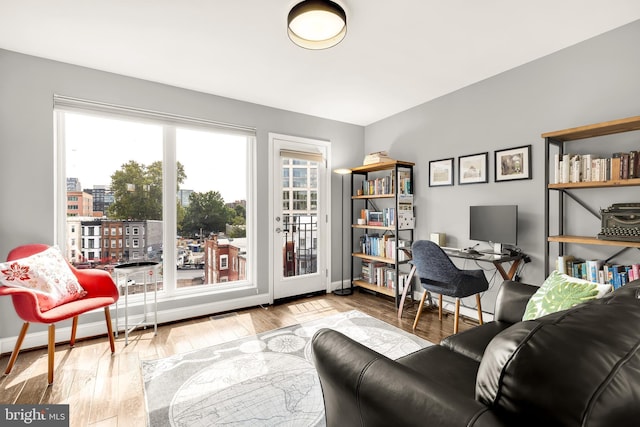 interior space featuring light wood-type flooring