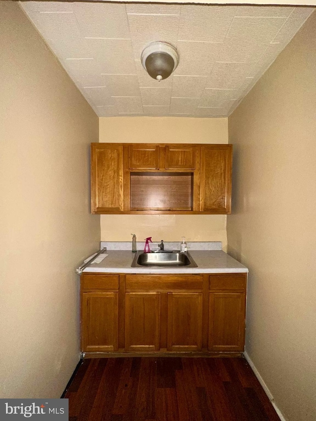 kitchen featuring dark hardwood / wood-style floors and sink