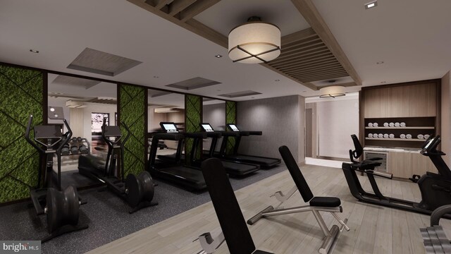 8551 Connecticut Ave Unit 210, Chevy Chase, MD 20815 - workout area featuring light wood-type flooring