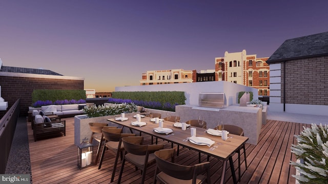 8551 Connecticut Ave Unit 210, Chevy Chase, MD 20815 - deck at dusk featuring outdoor lounge area