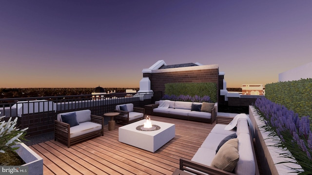 8551 Connecticut Ave Unit 210, Chevy Chase, MD 20815 - deck at dusk with an outdoor living space