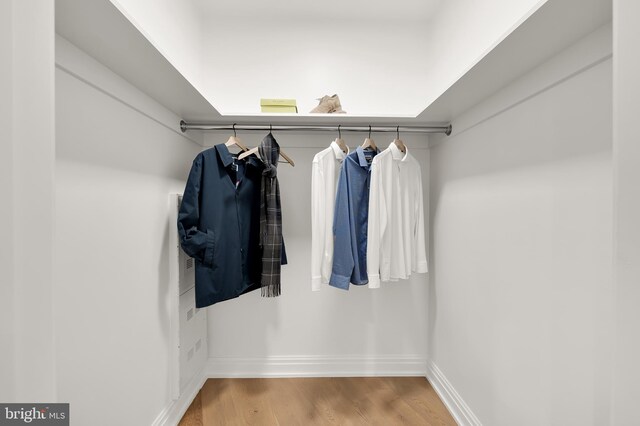 8551 Connecticut Ave Unit 210, Chevy Chase, MD 20815 - walk in closet featuring hardwood / wood-style floors