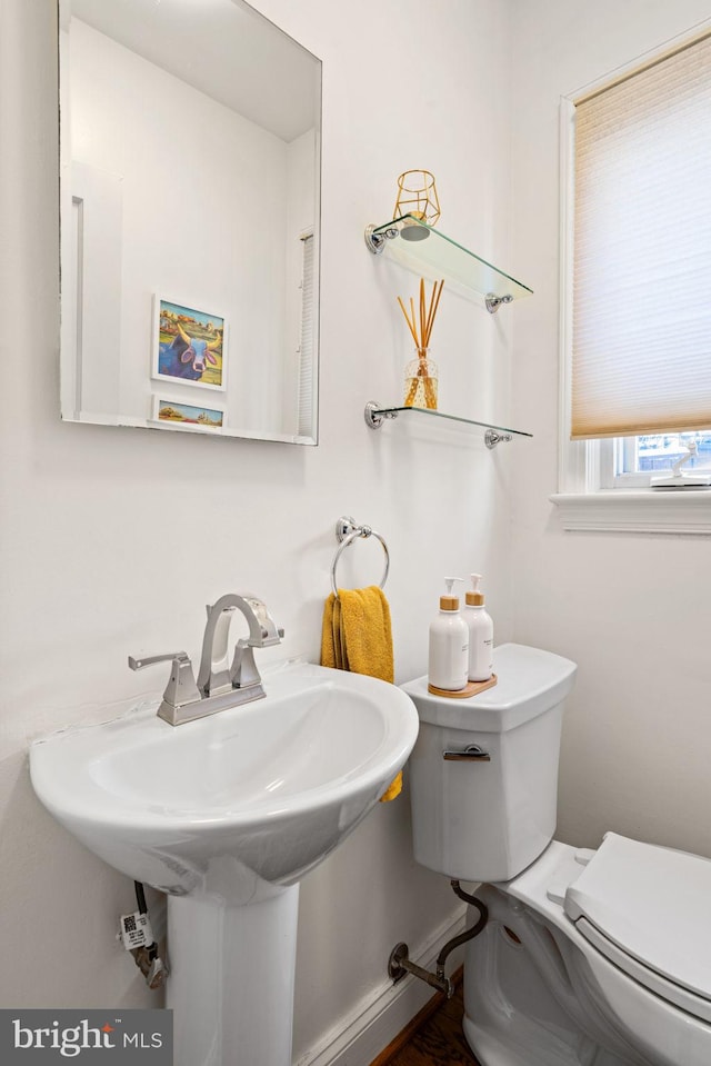 bathroom with toilet and sink