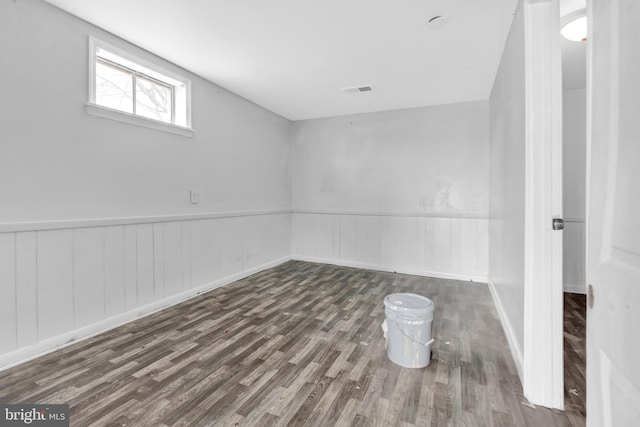 empty room featuring dark hardwood / wood-style floors