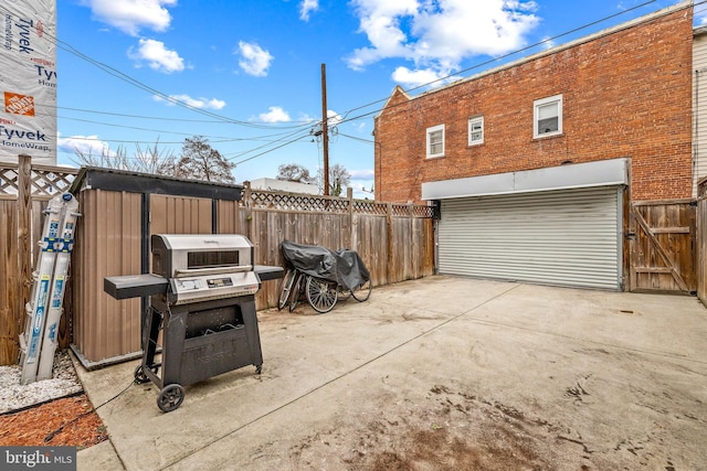 view of patio with area for grilling