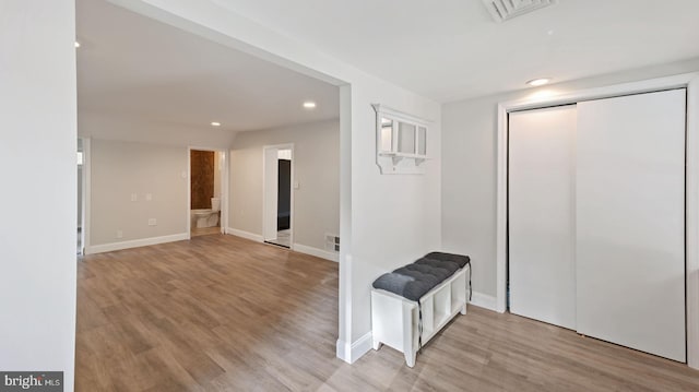 interior space featuring light wood-type flooring