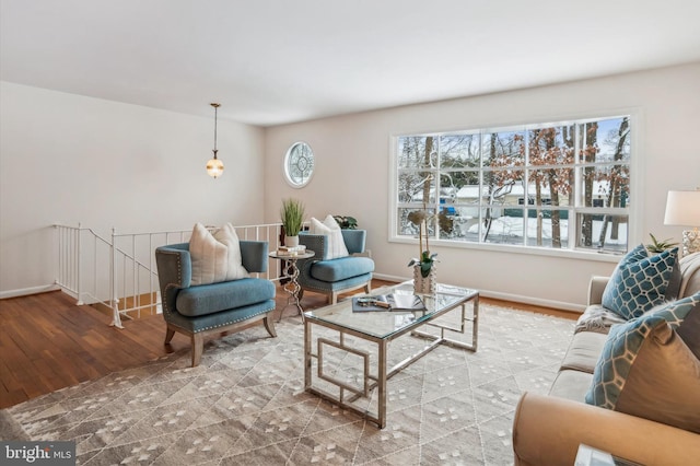 living room featuring light hardwood / wood-style flooring