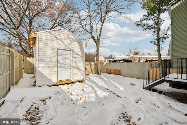 view of snow covered structure