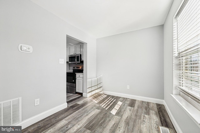 spare room featuring wood-type flooring