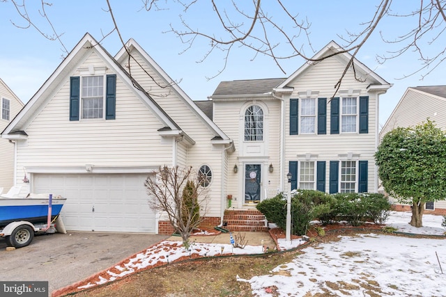 view of property featuring a garage