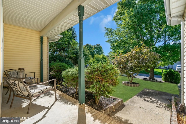 view of patio with a porch