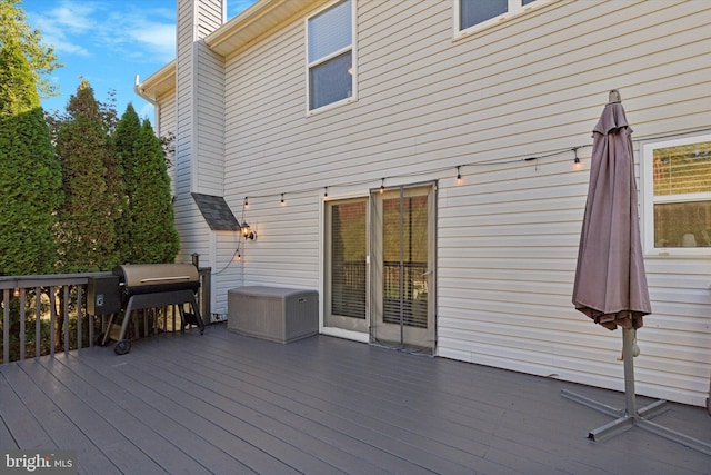 deck featuring area for grilling