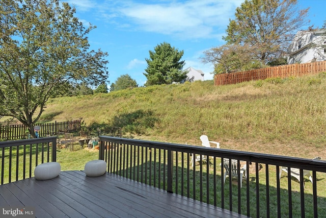 deck with a lawn