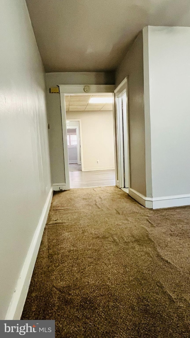 hall featuring carpet