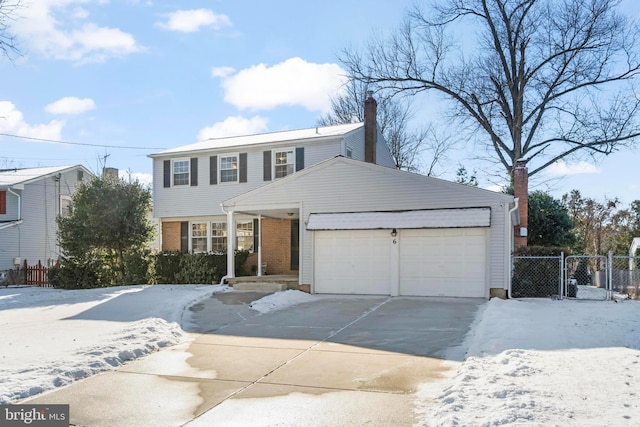 view of front facade with a garage