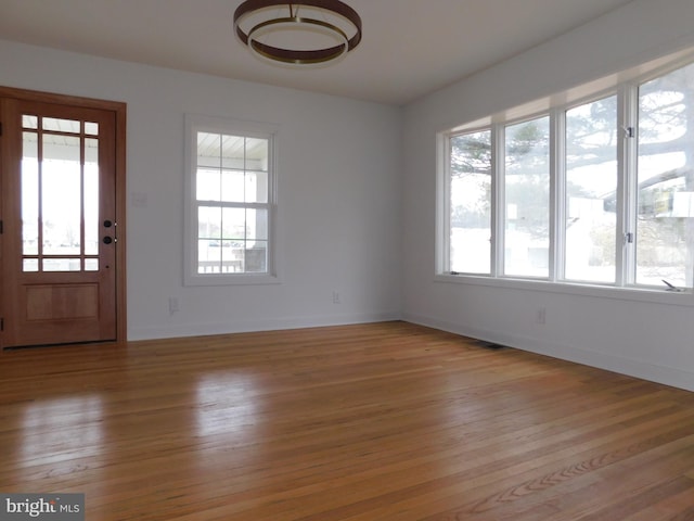 entryway with light hardwood / wood-style flooring