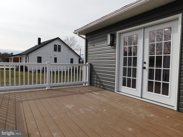 deck with french doors