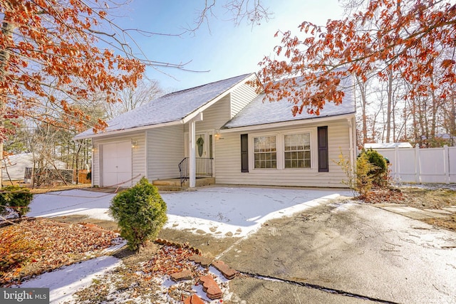 view of front of home with a garage