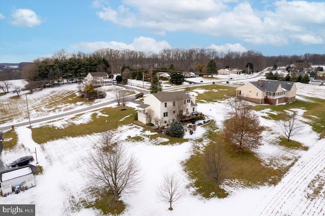 view of snowy aerial view