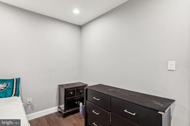 interior space with dark hardwood / wood-style floors