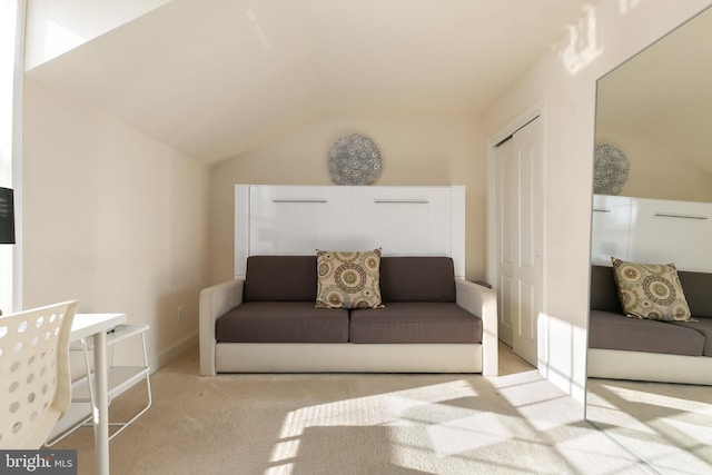 living room featuring light colored carpet