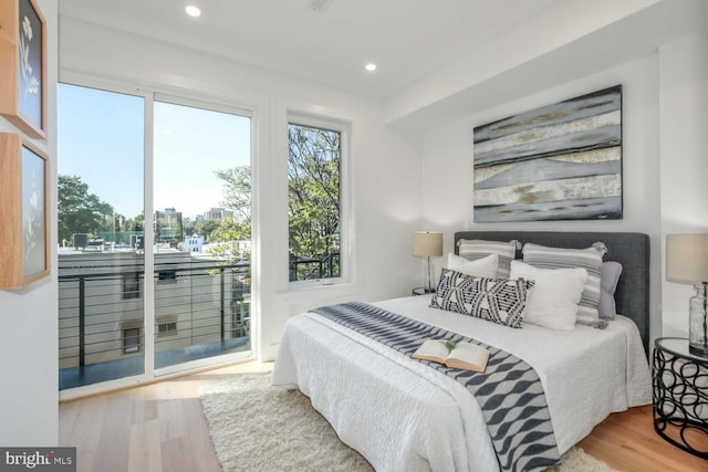 bedroom featuring light hardwood / wood-style flooring