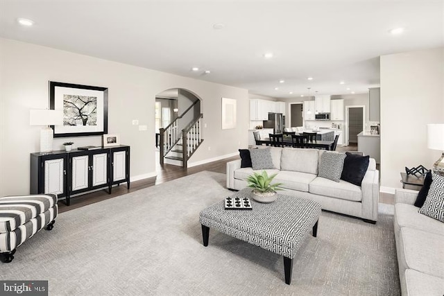 living room featuring hardwood / wood-style flooring